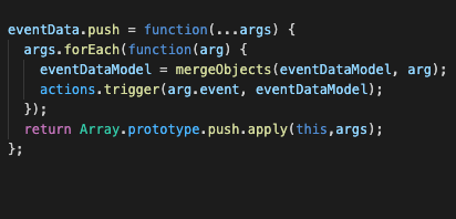 Code for an event driven data layer
